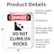 Signmission Do Not Climb On Rocks, 5 in W x Rectangle, Vinyl Decal OS-2PACK-DS-D-57-V-2090 - alternate 6